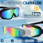 Gmox Swim Goggles 2 Pack  Wide View Anti Fog uv Swimming Goggles For Adults