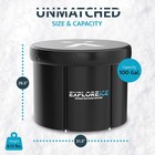 Explore Ice Bath Pro Max Extra Large Athlete Cold Plunge Bath Tub  Black white