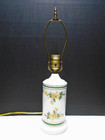 Vintage Apothecary Jar Style Table Lamp With Floral Design And New Cord 18 1 2 