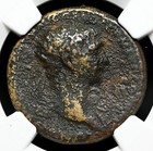 Roman Empire  Trajan  Ad 98-117     Dupondius  The Danube Bridge  Ngc Fine