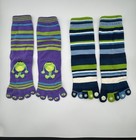 Lot 5 Pairs Preowned 90s Y2k Toe Socks Striped Funky Novelty Retro Knee High