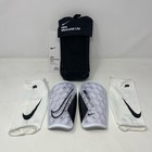 Nike Mercurial Lite Shin Guards White black Size L W  Sleeves