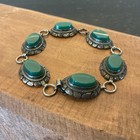 Vintage Mexican Sterling Silver With Green Onyx Stamped    hecho En Mex   