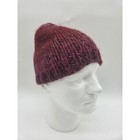 Handmade Ponytail Beanie One Size Burgundy Women Messy Bun Knit Hat