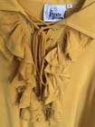 Pirate Dressing Costume Shirt Gold Halloween Renaissance Fest Ruffle Collar L