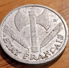 1942 France 50 Centimes - Circulated French Aluminum World Coin - Wwii Era - L5