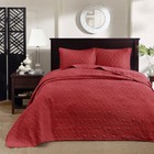 Red Xxl 3p Queen 102 X 118 Bedspread Set   Cotton Fill Matelasse Quilt Christmas