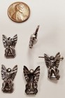 12 Vintage Antique Silver Gargoyle Raised 19x12mm  Stamping Charm Pendants N32