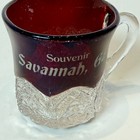 Savannah Georgia Ga Antique Ruby Red Flash Souvenir Glass Antique Cup Mug Cup