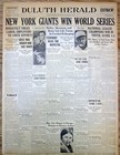 1933 Newspaper New York Giants Win Baseball World Series Vs Washington Senators