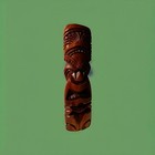 Vintage Hand Carved Wooden Tiki Totem Statue- Signed  10 5 8  Tall