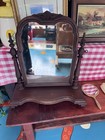 Vintage Wooden Tabletop Vanity Mirror - Swivel Cheval Dressing Table Mirror
