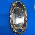 Reed   Barton Silverplate Ornate Bread Tray  4947 Oval Handles 13 5    Floral  