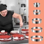 5 Pack Stainless Steel Cake Rings Round Cookie Cutter For Egg Pie  5 Sizes