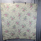 Vintage Handmade Cottage Spring Flowers Quilt Baby Blanket 36x36  Grannycore