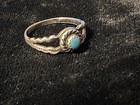 Vintage Fred Harvey Sterling Silver Turquoise Size 3 5 Pinky child   s Ring
