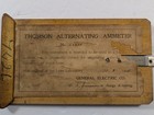 General Electric Chrome Alternating Ammeter Meter  W  Wood Case -  Ge Antique