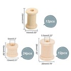 48pcs Wooden Spools  3 Sizes Empty Bobbins Wood Sewing Embroidery Thread Spoo   