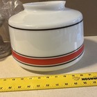 Vintage 12  Schoolhouse Glass Shade White With Red With 6  Ceiling Fixture