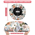 Luxury Shower Cap Terry Lined Elastic Triple Layer Waterproof Reusable Dry Hair
