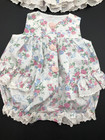 Vintage 2 Pc  Baby Girls Short Dress And Romper Set See Measurements For Size