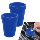 2pcs Car Ashtray  Portable Mini Vehicle Cigarette Trash Can  Automotive Blue