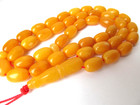 Amber Rosary Islamic Prayer 43 Beads Baltic Genuine Stone tasbih Misbaha Kahrama