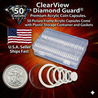 50 Pc 40 6mm Airtight Capsules Direct Fits All Coins   Storage Box   Rings