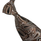 New Classic Paisley Coffee White Black Jacquard Woven 100  Silk Mens Tie Necktie