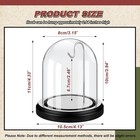 2 Pcs Pocket Watch Glass Display With Hooks Dome Cloche With Wood Base Decorativ