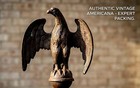 Antique Solid Bronze Federal Eagle Finial Flagpole Topper     Original Patina