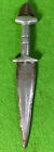 Authentic Antique African Tuareg Knife   Dagger Metal Handle W  Leather Sheath