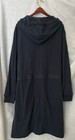 New Dude Robe Mens Navy Blue Terry Cloth Towel Lined Hooded Bath Robe Sz L xl