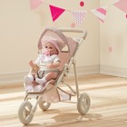 Baby Pushchair Pram 16-18  Fashion Doll Foldable And Adjustable 3 Wheels Pink