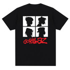 Music Band Gorillazs Punk Rock Print T Shirt 90s Casual Fashion Short Sleeve Plu