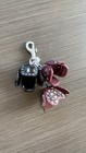 Coach Studded Tea Rose Bag Charm  Mixed Metal Matte Silver Keychain Htf Nwt
