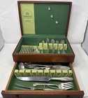 Vintage 1847 Rogers Bros Daffodil 61 Piece Silverware Flatware Set In Wood Case