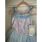 New Disney Princess Cinderella Sparkle Sequin Tulle Dress Girls Costume Size 7 8