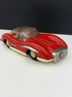 Vintage Asahi Toy Japan Tin Toy Car Mercedes Benz 300slr Red cream Friction