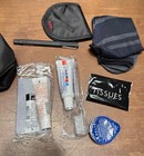 Tumi For Delta Black Amenity Kit Small Zippered Soft Travel Case Toiletry -lot F