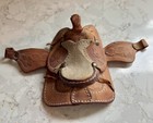 Vintage Leather Miniature Western Saddle Tooled Horse Doll Pony Saddle W lariat