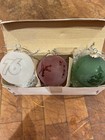 Rare Vintage  Union 76 Glass Christmas Ornaments  Thick Glass Set Of 3