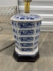 Blue   White China Chinoiserie Ginger Jar Lamp Porcelain Ceramic Tested No Shade