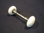 Beautiful Pair Antique Victorian White Porcelain Door Knobs - 1890 s