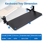 25 9  Adjustable Keyboard Tray Under Desk Pull Out Keyboard Mouse Tray W c Clamp