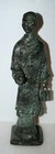 Bronze Tone Chinese Oriental Woman Statue Figure Nice Patina Finish 12  Tall