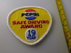 Pepsi Cola Truck Driver Vintage Award Patch Safe Driving 19 Years Soda Pop