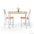 Dining Table Set For 2 Space-saving Kitchen Table With 2 Benches Steel Frame