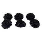 Vintage Black Rose Flower Carved Plastic Domed Buttons 3d Shank 3 4  Set Of 6