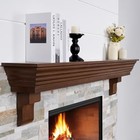 Wood Fireplace Mantel With Corbels - 60 Inch 60x8x12 5inch Rustic Brown-corbel